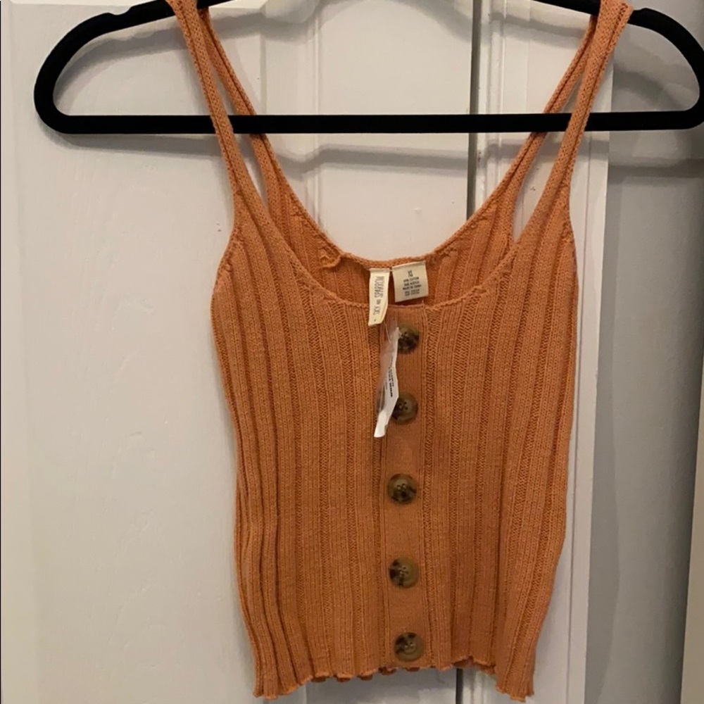 tillys button cropped tank top